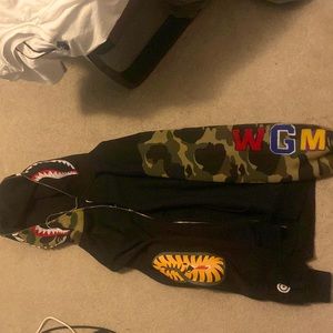 Bathing ape Half camo Zip-up hoodie